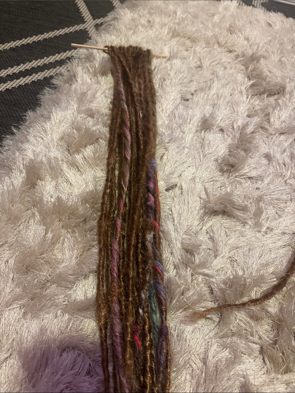 Hippie Patch Natural Dreadlock Extensions with Color Highlights
